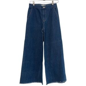 NEUL Dark Indigo Wide leg Split Hem‎ Jeans